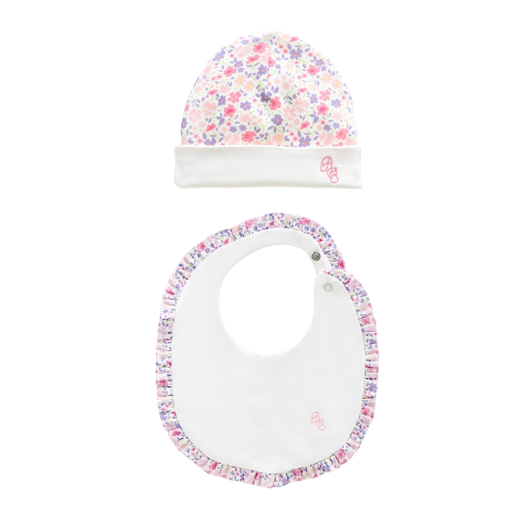 Little Blossom Hat & Bib - Pink