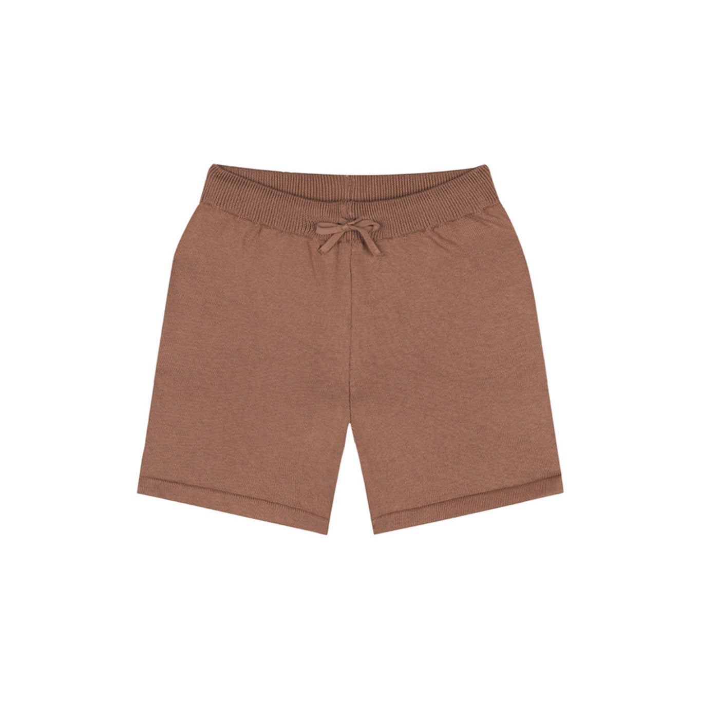 Beige Knit Shorts Set