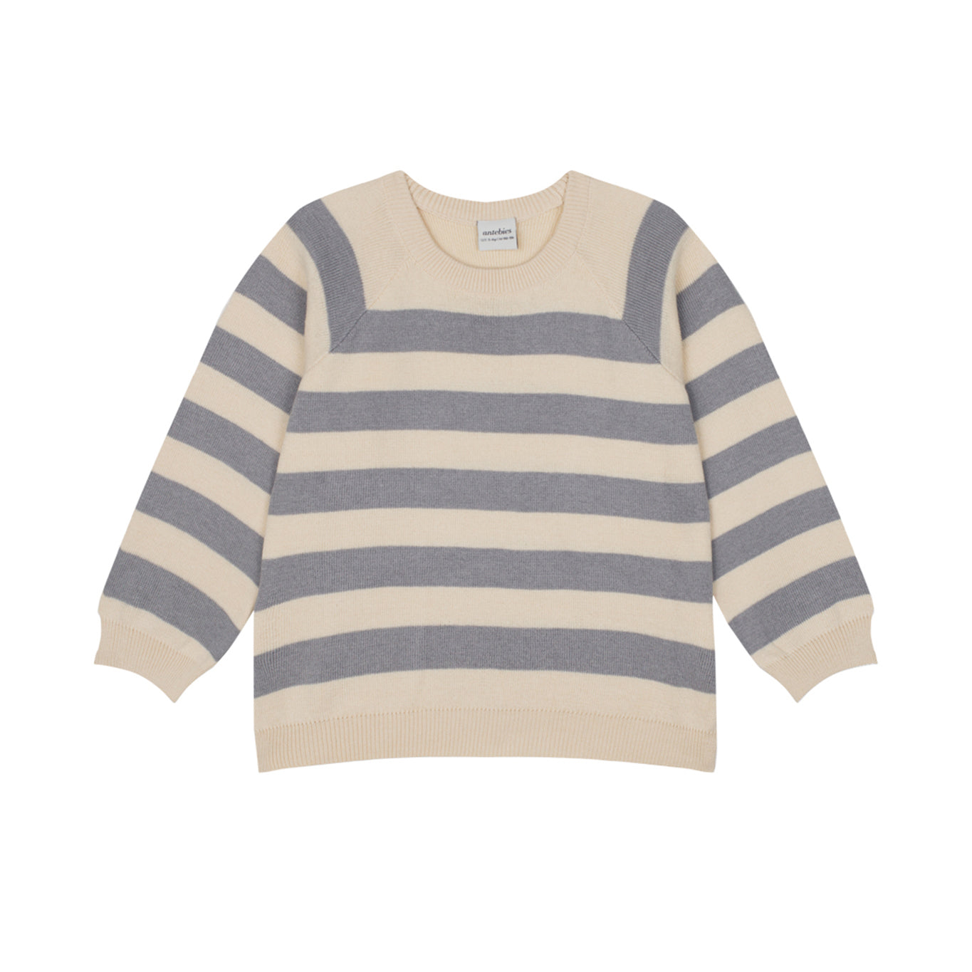 Grey Striped Knit Sweater