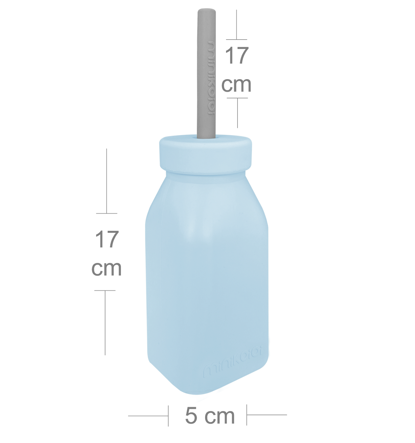 BOTTLE + STRAW - Mineral Blue
