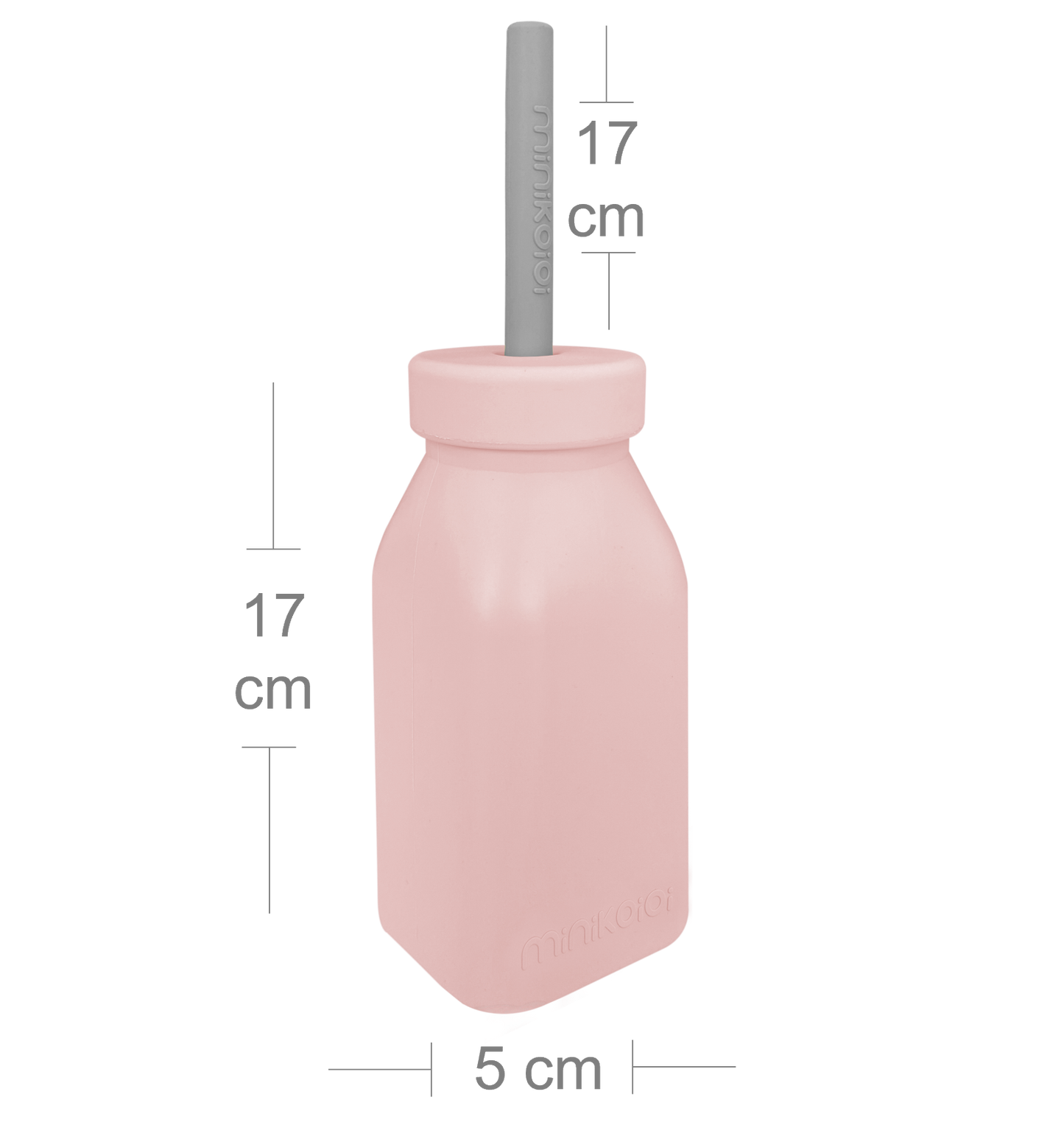 BOTTLE + STRAW - Pinky Pink