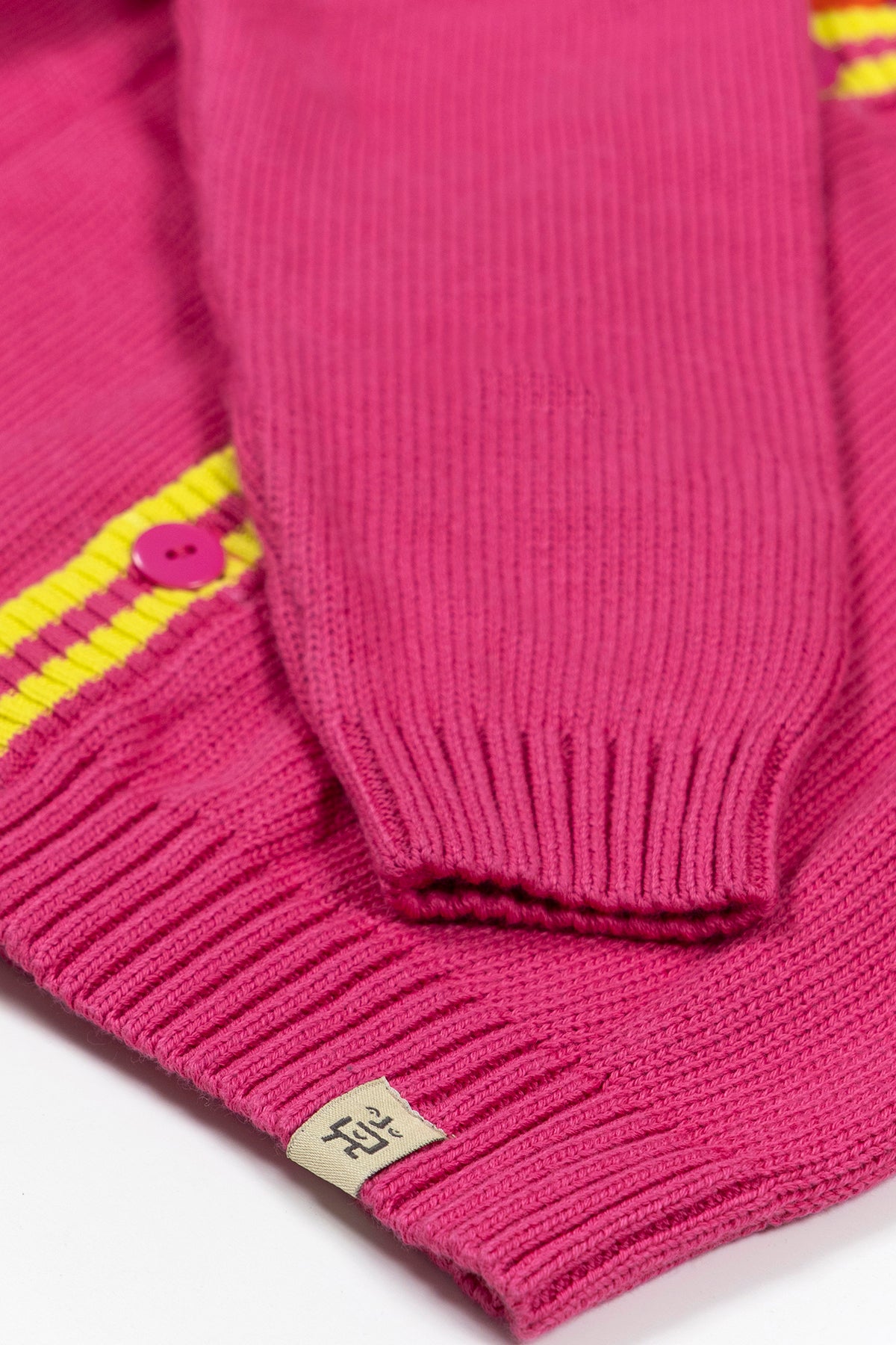 Pink Stripes Knitted Cardigan