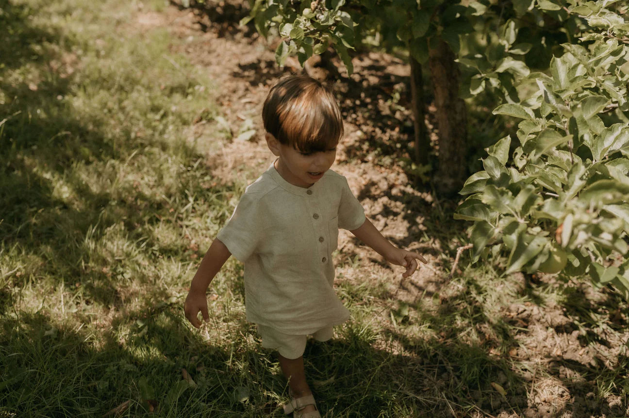 Linen Shorts Set - Oat