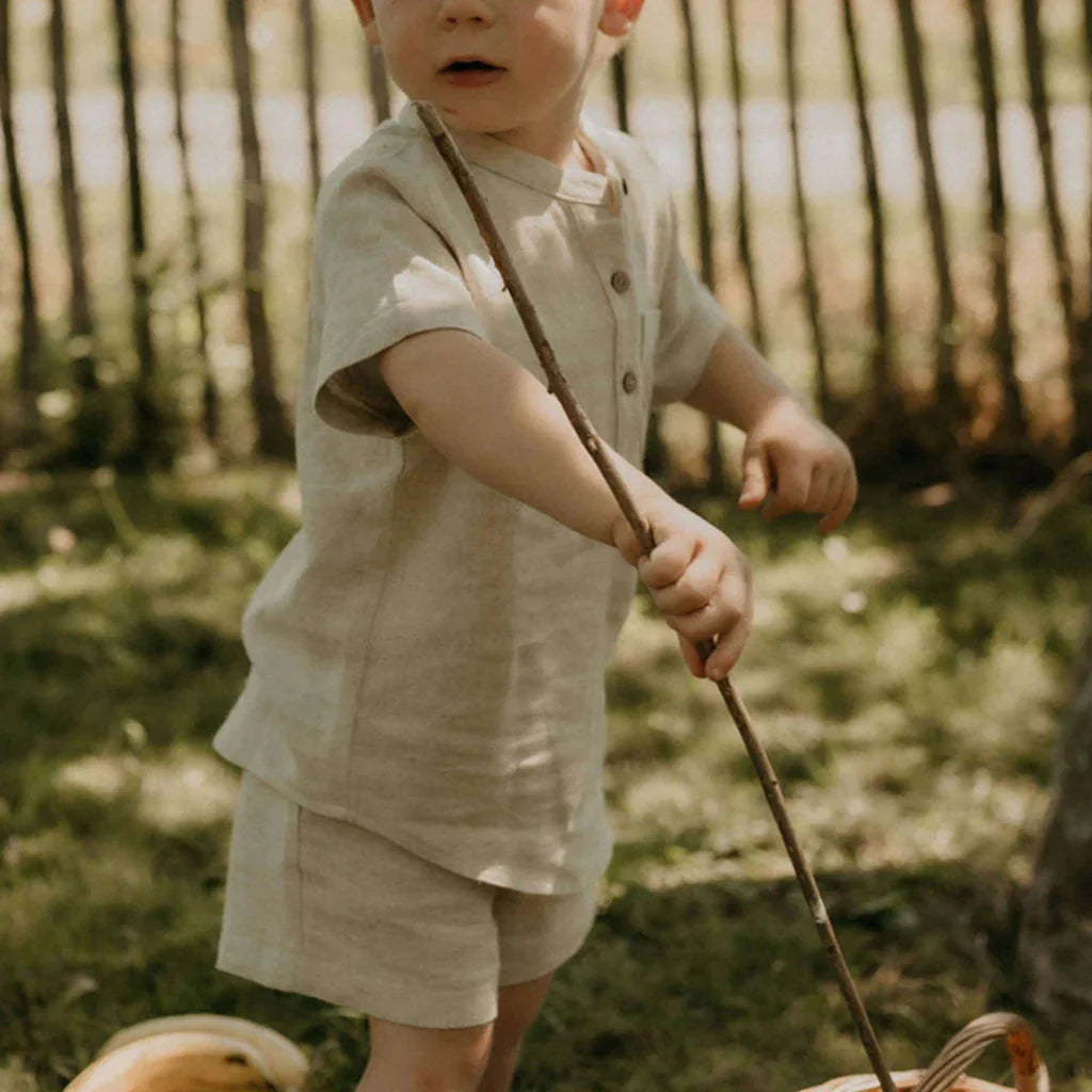 Linen Shorts Set - Oat