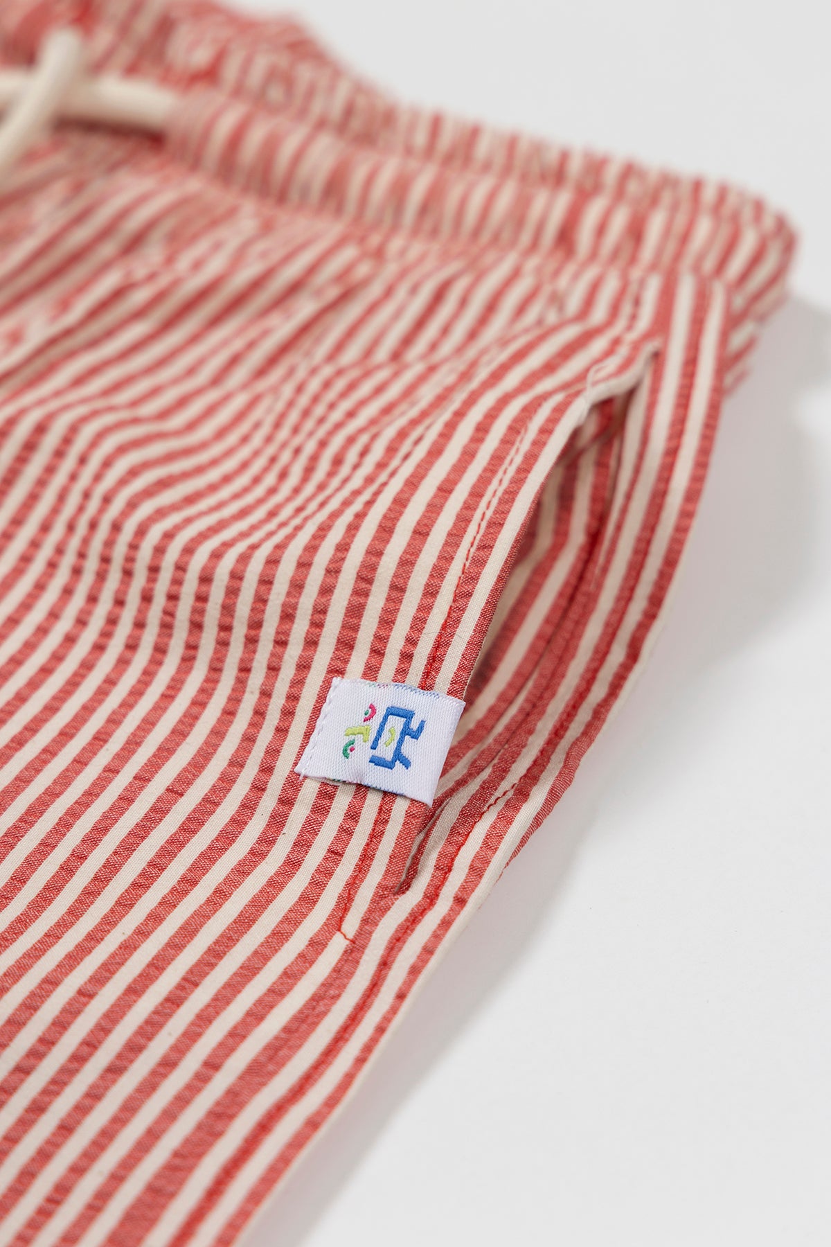 Happy Stripes Woven Shorts - Red