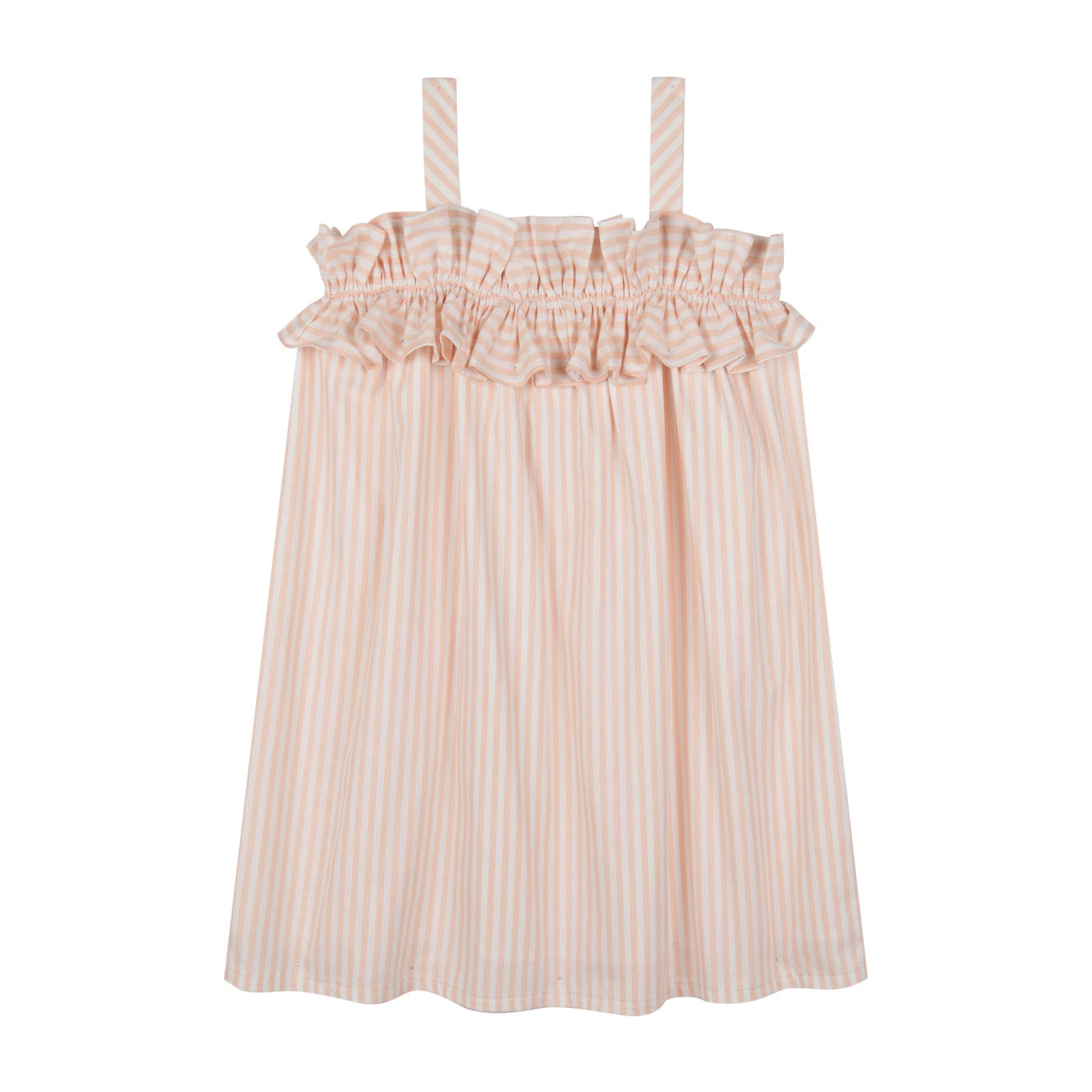 Striped Ruffle Poplin Dress
