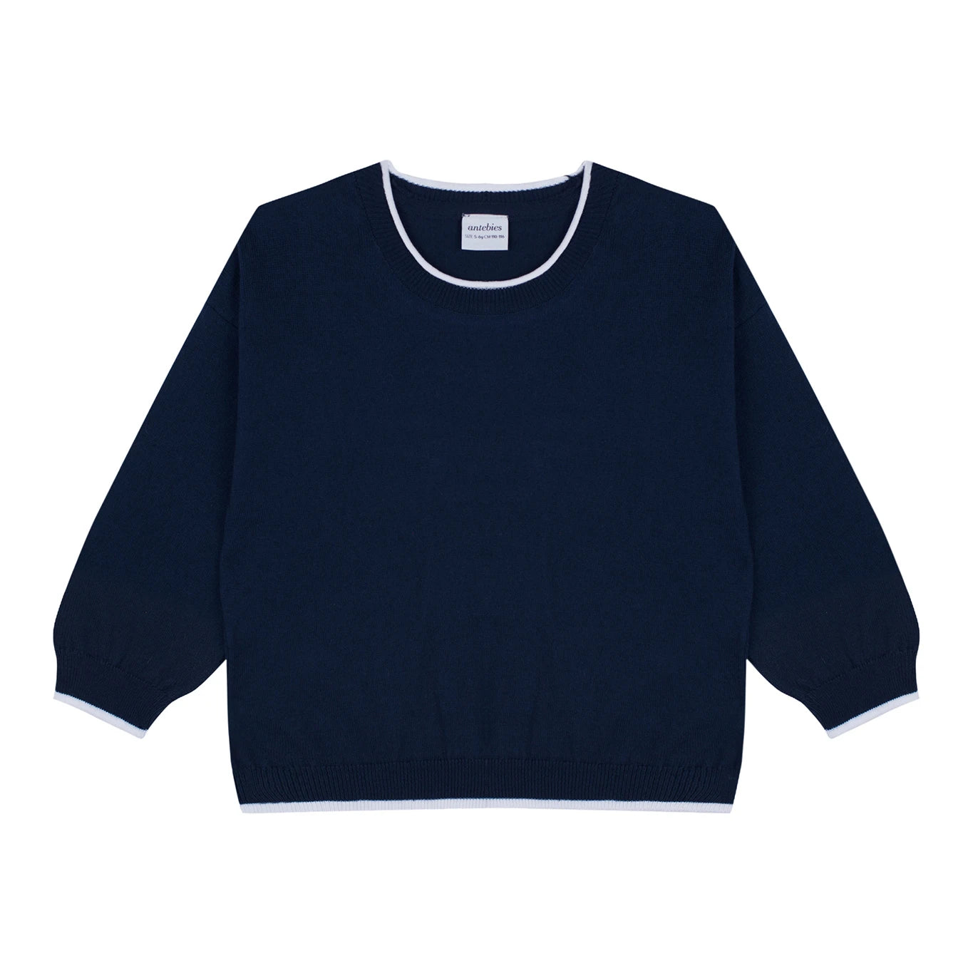White Contrast Knit Set