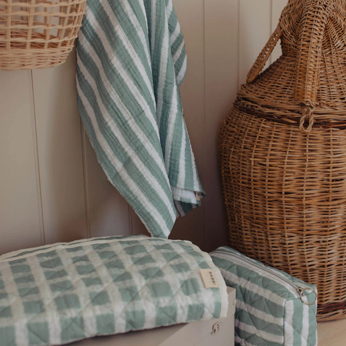 Striped Mint Pouch