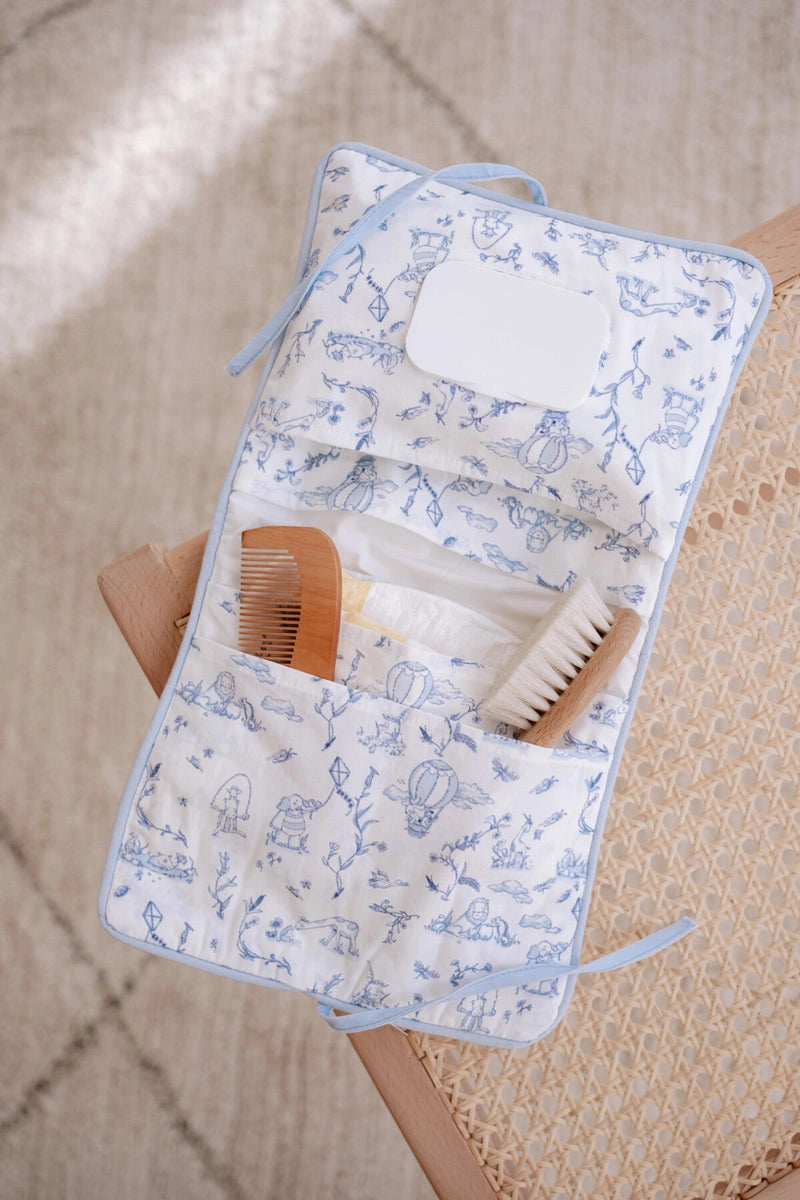Toile De Jouy Changing Pouch - Blue
