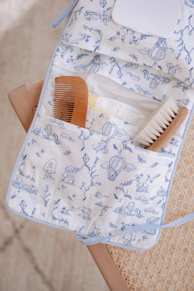 Toile De Jouy Changing Pouch - Blue
