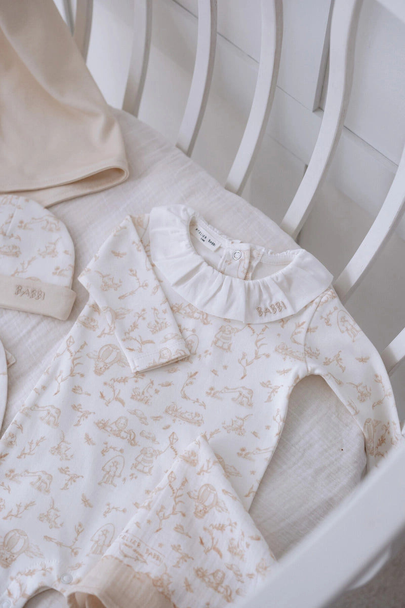 Toile De Jouy Newborn Set - Beige