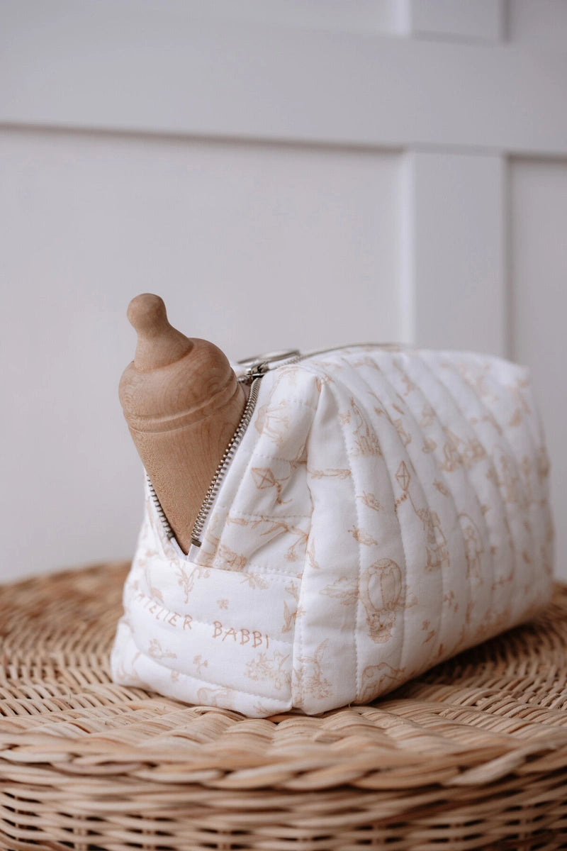 Toile De Jouy Pouch - Beige