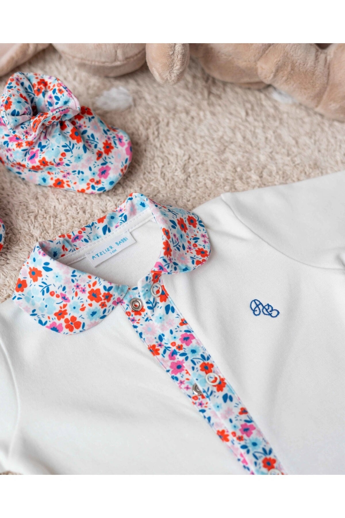 Little Blossom Footed Onesie - Red