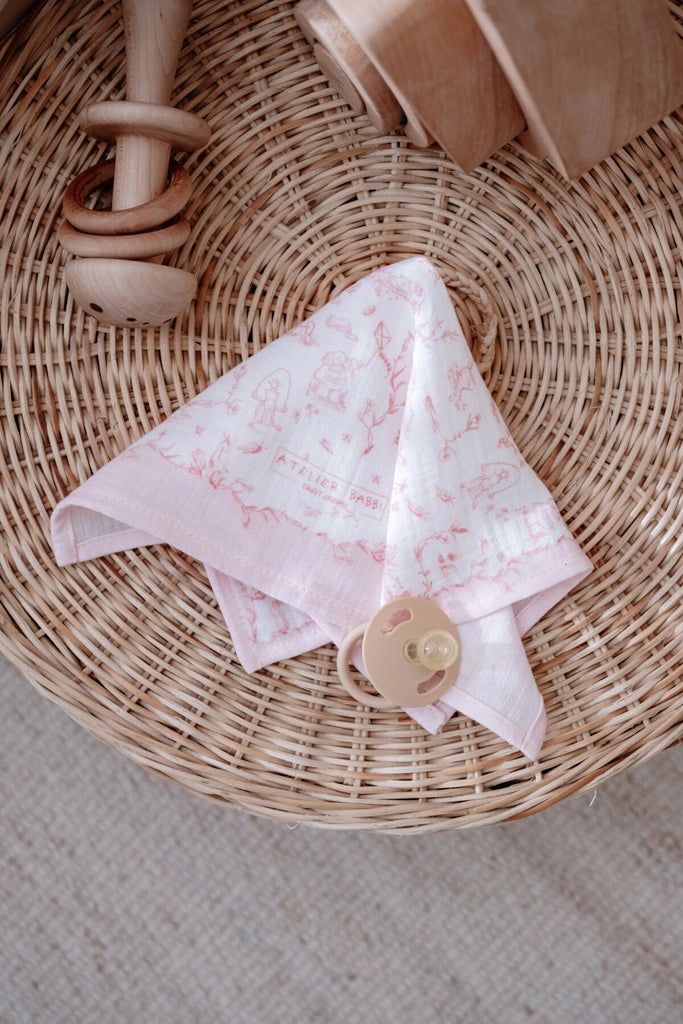 Toile De Jouy Muslin Cloth - Pink