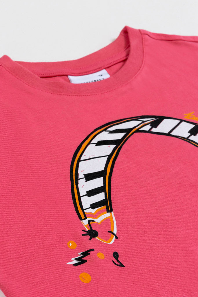 Piano Fish Crop T-Shirt
