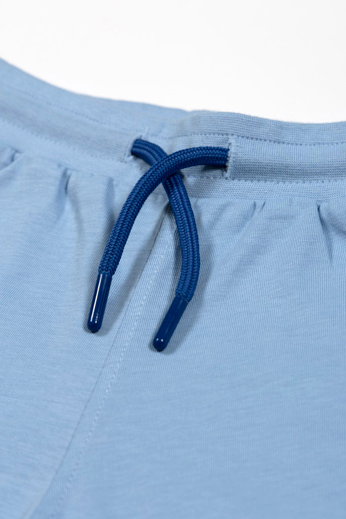 Retro White Striped Blue Shorts