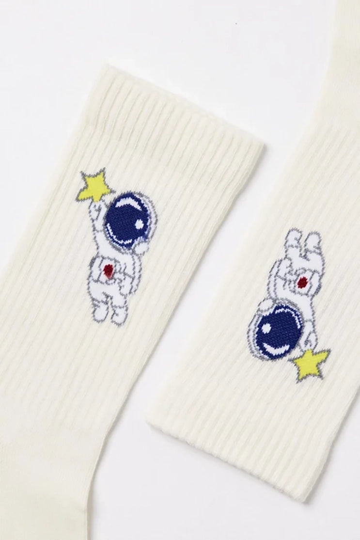 Astronaut Socks - White
