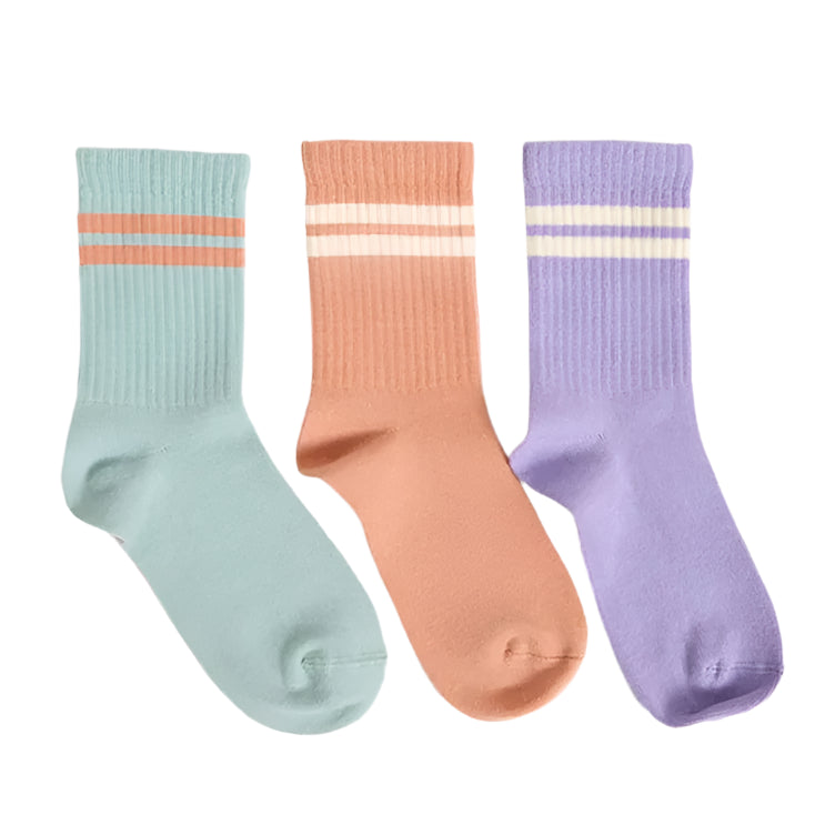 Stripe Crew Socks - Mint Mix