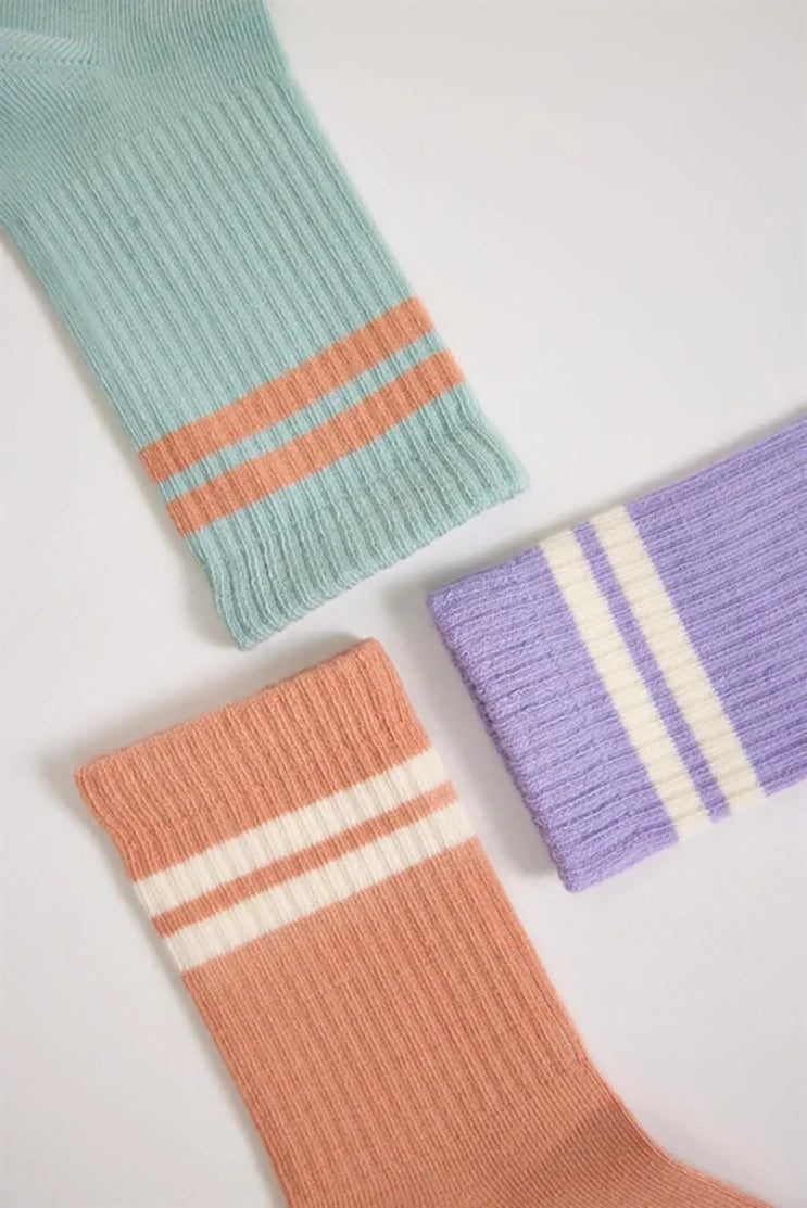 Stripe Crew Socks - Mint Mix