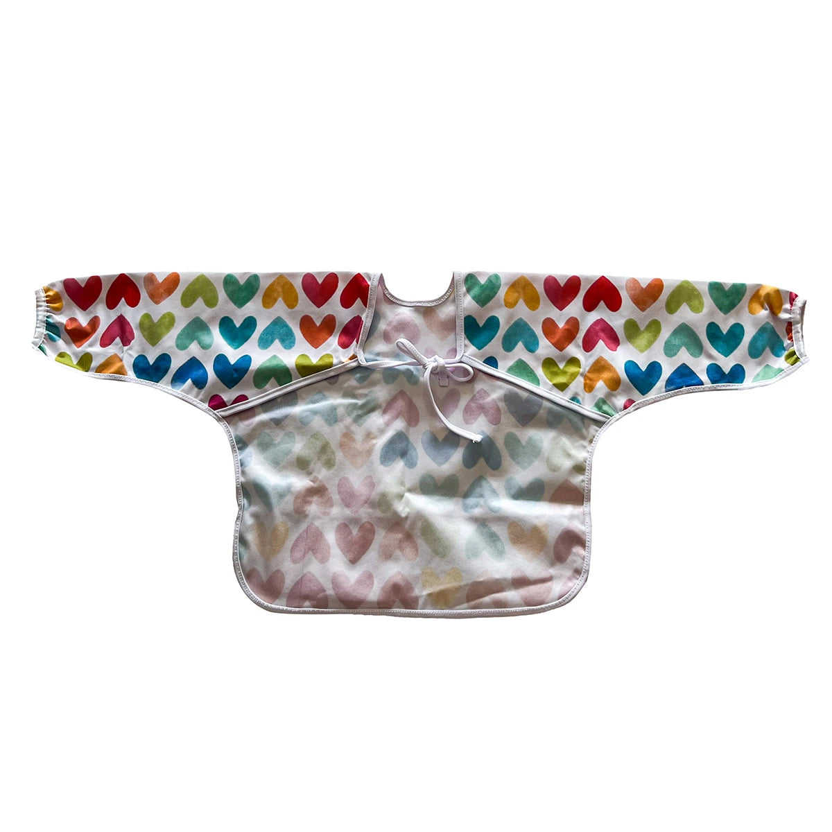 Long-Sleeve Bib - Colored Hearts