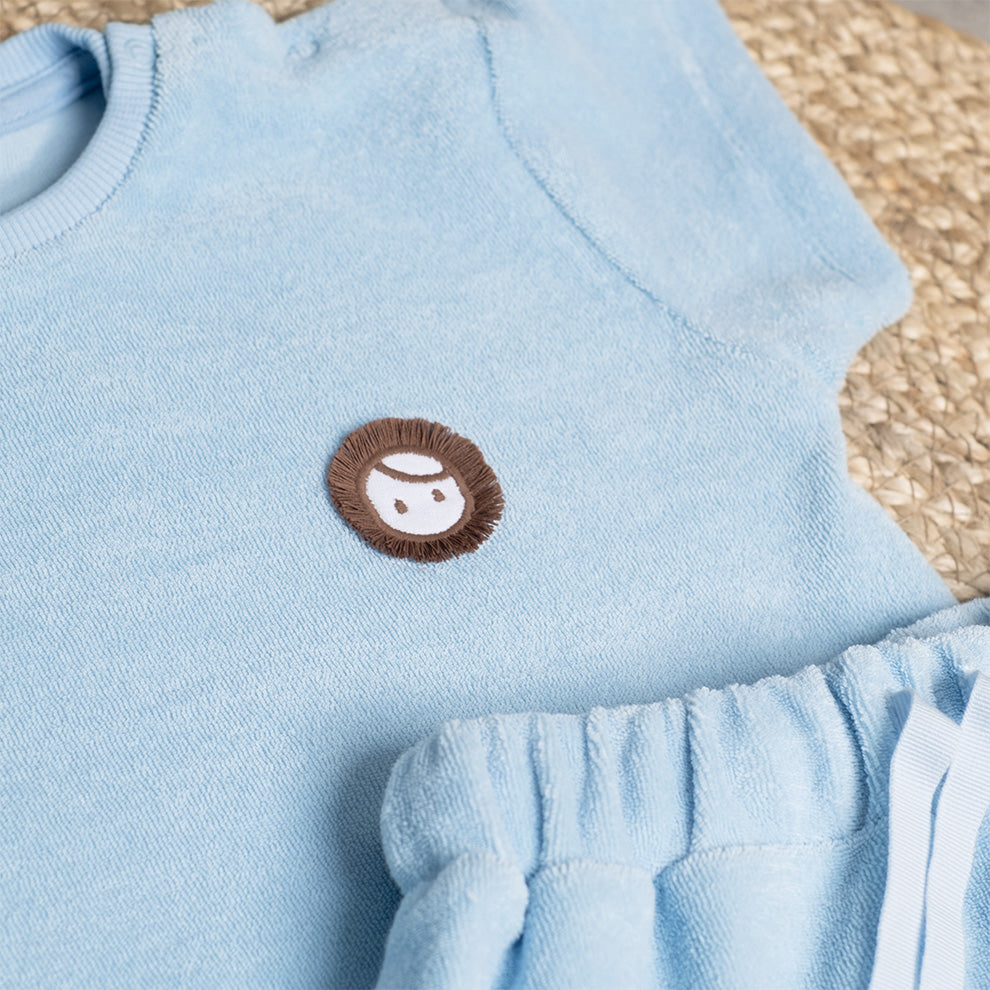 Towel Shorts Set - Blue
