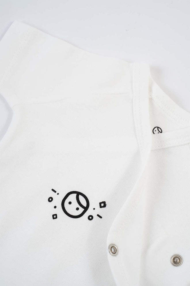 Short Sleeve Kimono Bodysuit - White