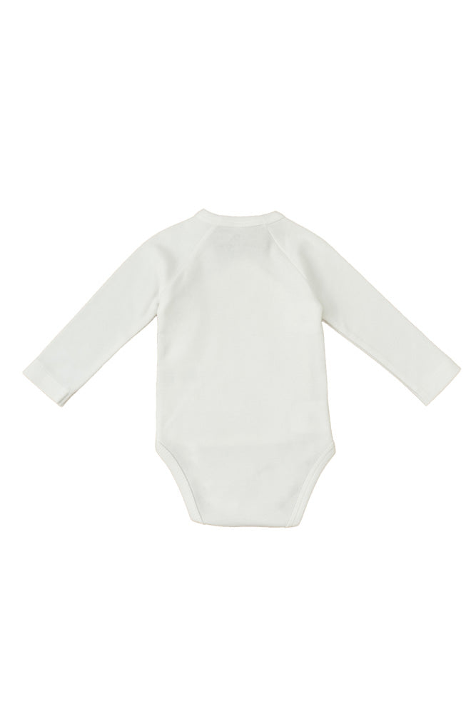 Long Sleeve Kimono Bodysuit - White
