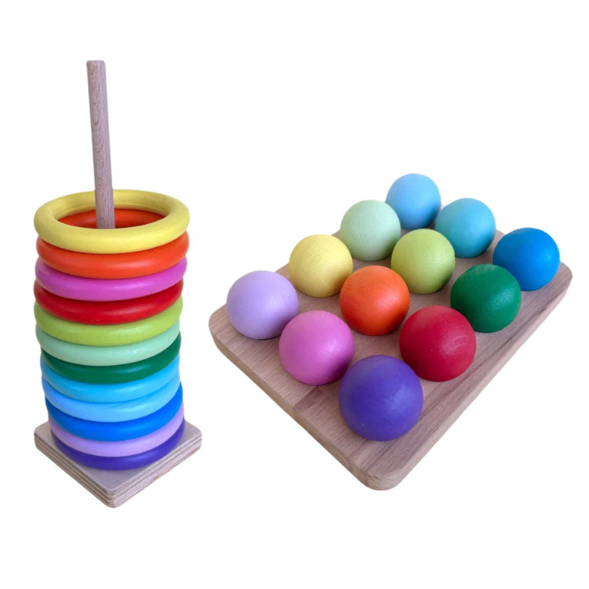 Wooden Balls & Rings Set