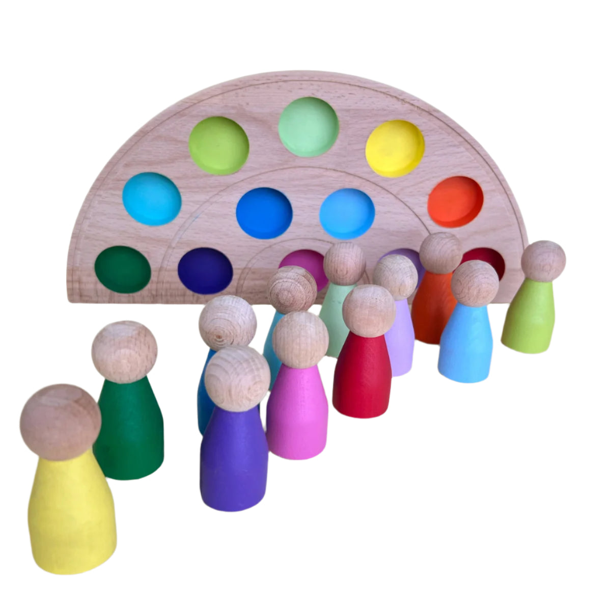 Peg Dolls with Matching Tray