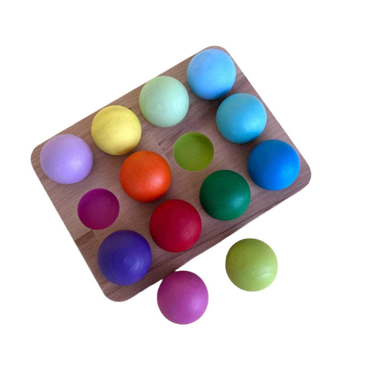 Colorful Balls with Matching Tray