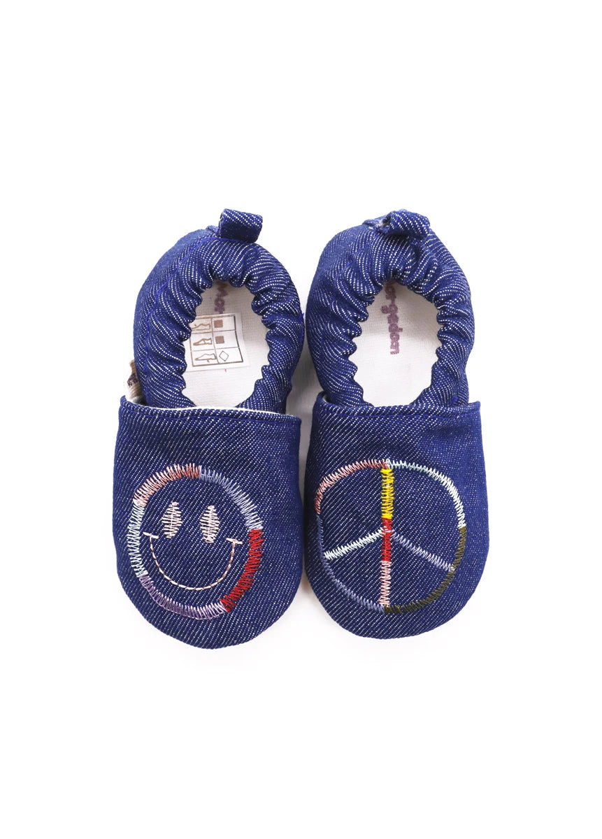 Non-Slip Moccasins - Happy Peace