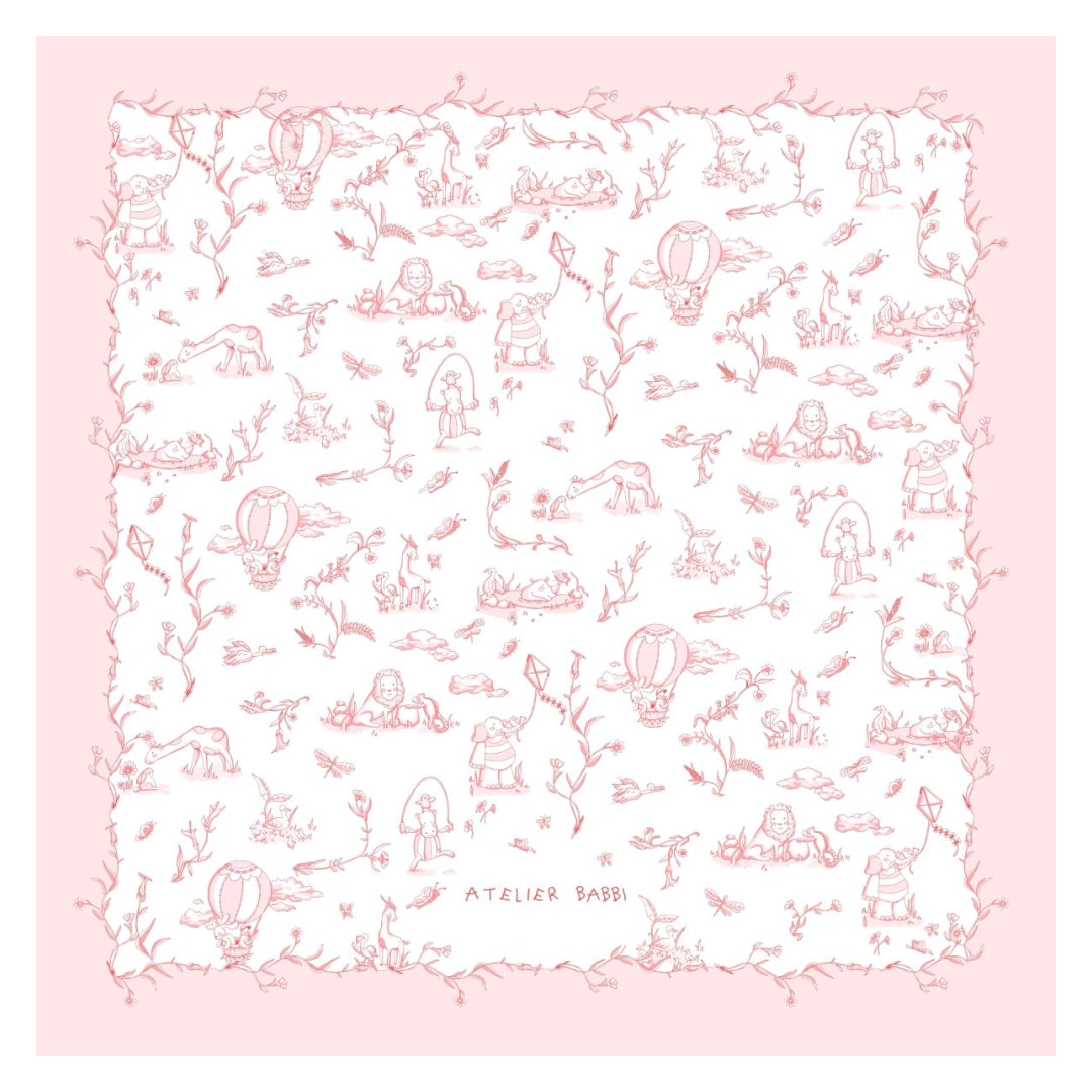 Toile De Jouy Muslin Swaddle - Pink