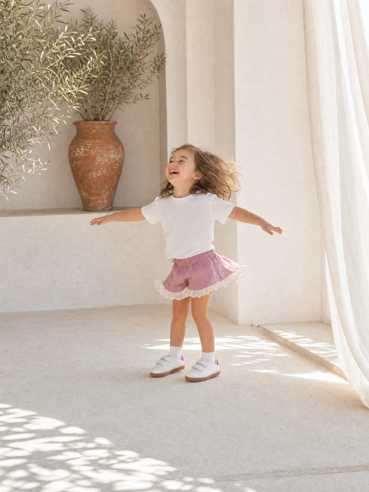 Dusty Pink Lace Shorts - Gabriella