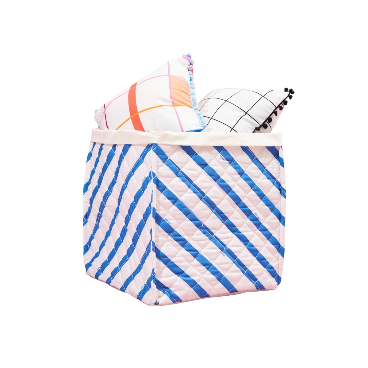 Large Storage Box - Indigo Stripes
