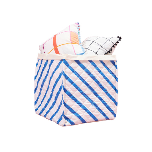 Large Storage Box - Indigo Stripes