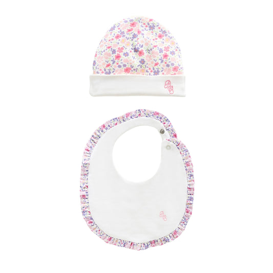 Little Blossom Hat & Bib - Pink