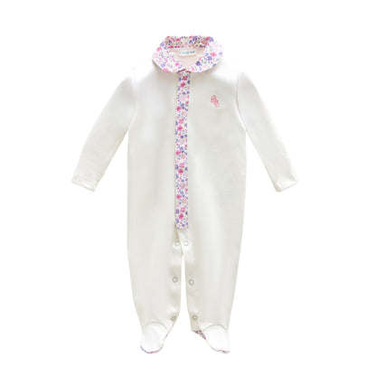 Little Blossom Footed Onesie - Pink