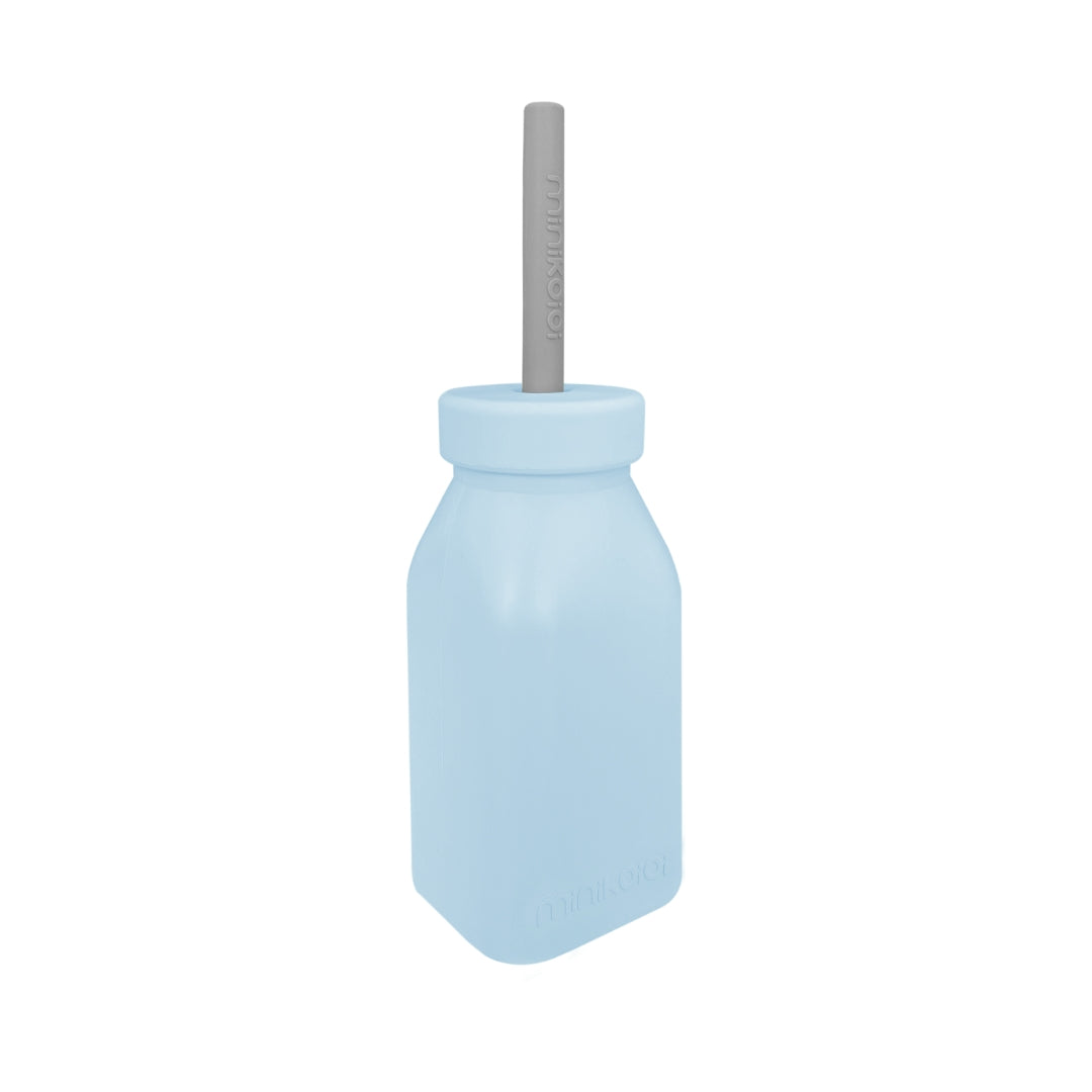 BOTTLE + STRAW - Mineral Blue