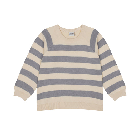 Grey Striped Knit Sweater