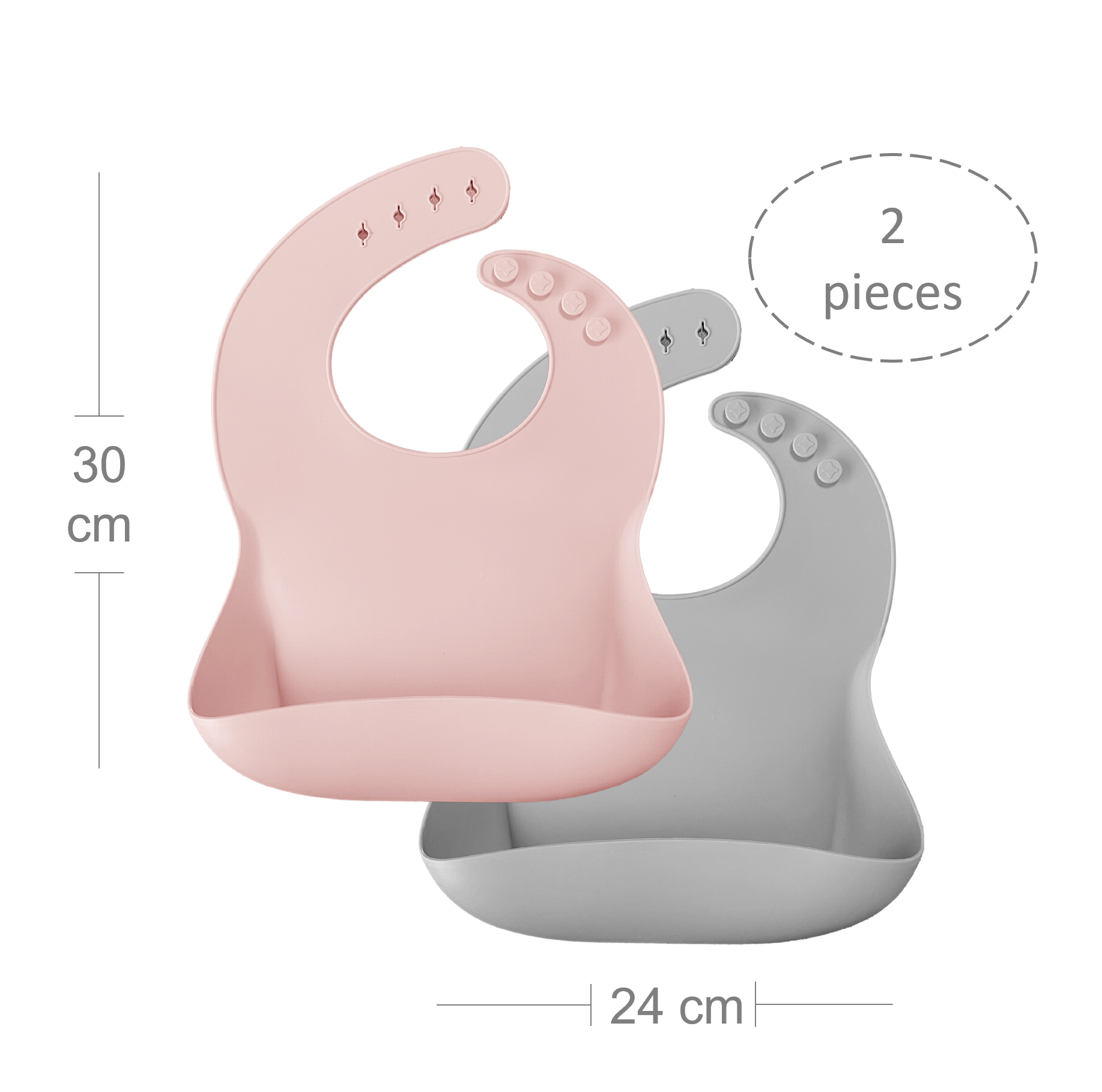 BASICS Bib Set - Pinky Pink