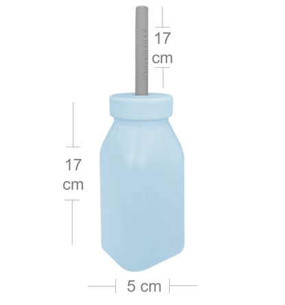 BOTTLE + STRAW - Mineral Blue