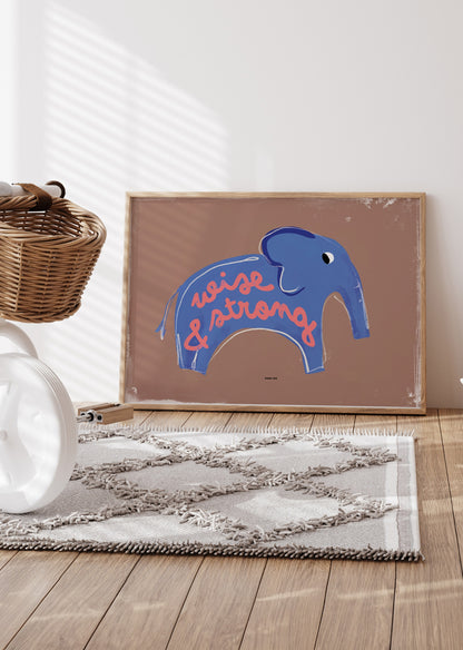 Poster - Elephant (Blue)