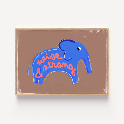 Poster - Elephant (Blue)