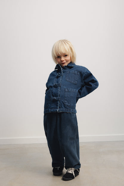 Elio Corduroy Trouser - Black Iris