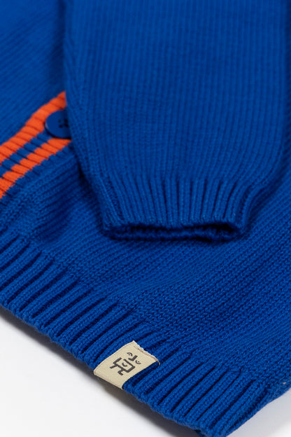 Blue Stripes Knitted Cardigan