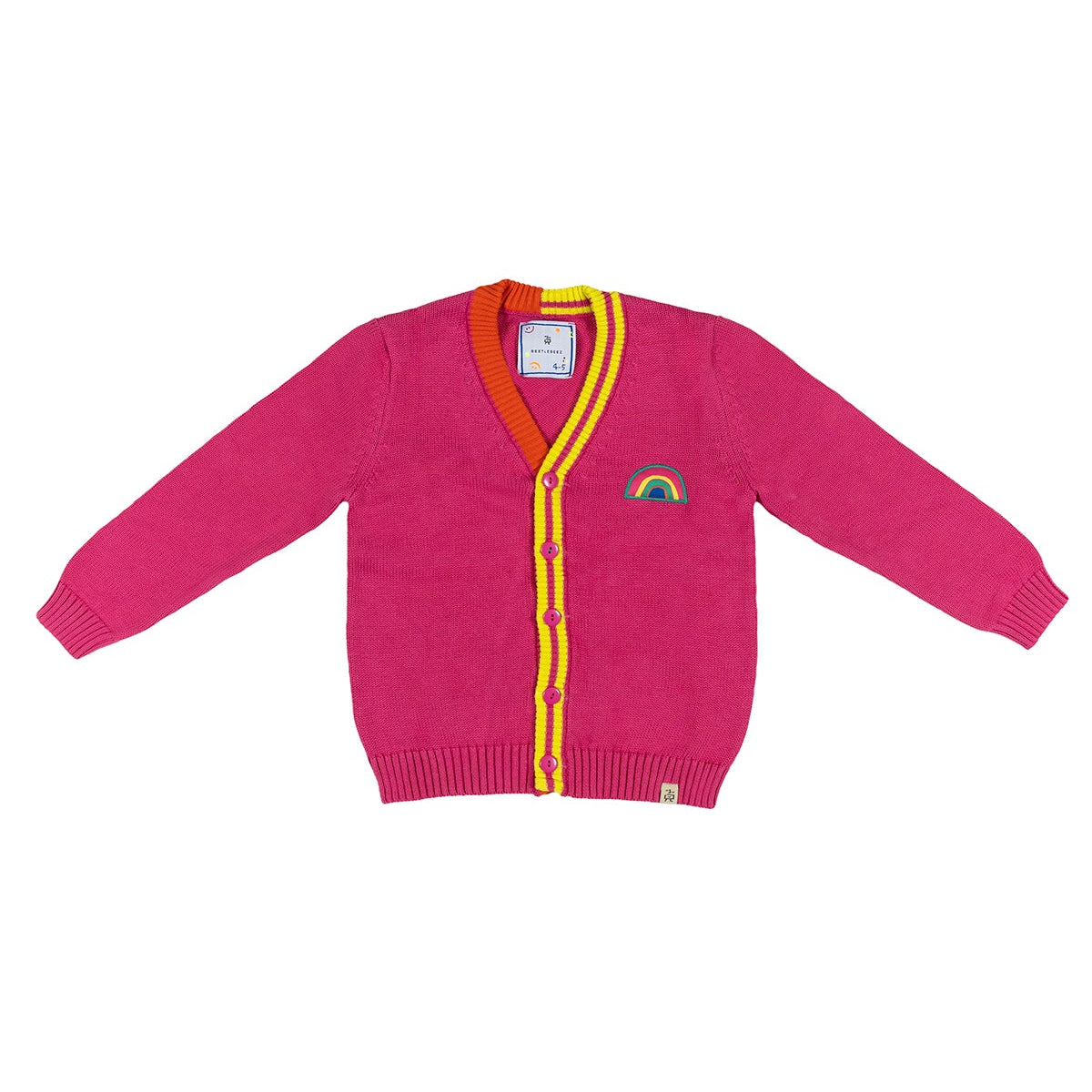 Pink Stripes Knitted Cardigan 