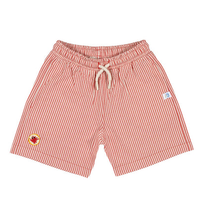 Happy Stripes Woven Shorts - Red