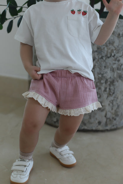 Dusty Pink Lace Shorts -  Gabriella