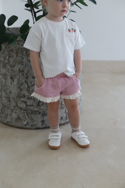 Dusty Pink Lace Shorts -  Gabriella