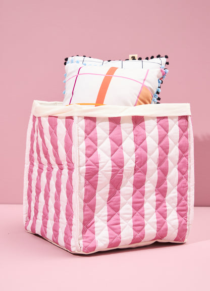 Large Storage Box - Azalea Stripes